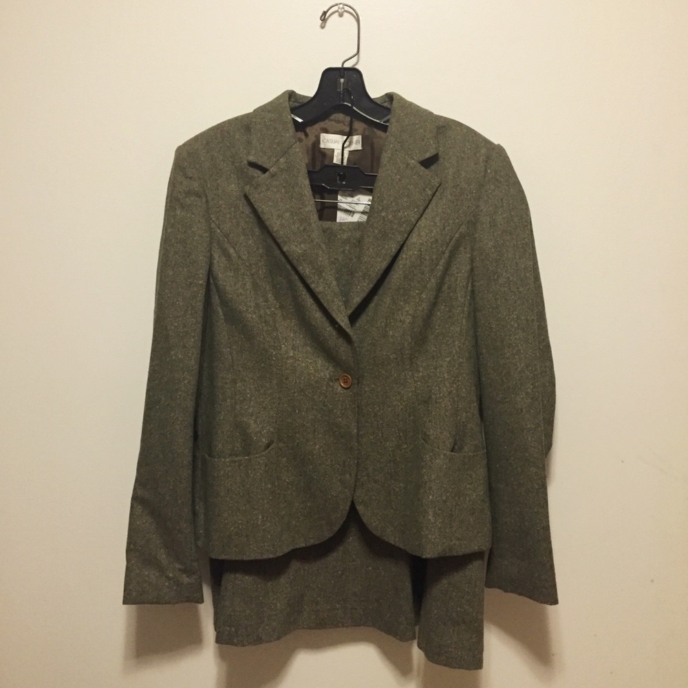 Casual Corner wool skirt suit